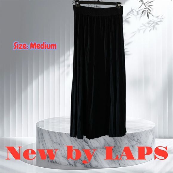 LAPS Ladies Black Full Soft & Flowy Maxi Skirt New/Never Worn Ladies SZ:M - Picture 1 of 7